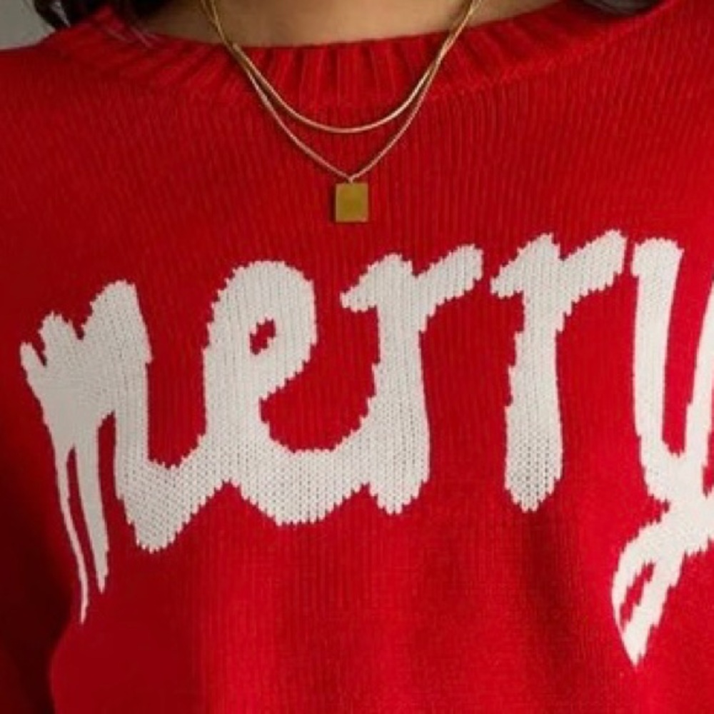 GU Panache Red 'Merry' Crew Neck Sweater
Worn Once - Picture 2 of 5